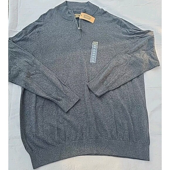 NWT The Foundry Pullover 1/4 Zip Long Sleeve Sweater Men's 3XL Gray PLUS - Picture 1 of 5